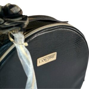 NWT Lancome Paris 12" Black Round “The Parisian Holiday” Zipper Makeup Case